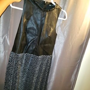 Small polka dot leather zara dress.